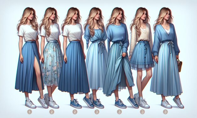 5 Stijlvolle manieren om een lange blauwe rok te combineren