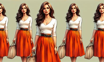 Tips voor het combineren van een oranje rok: neutrale kleuren, accessoires en schoenen
